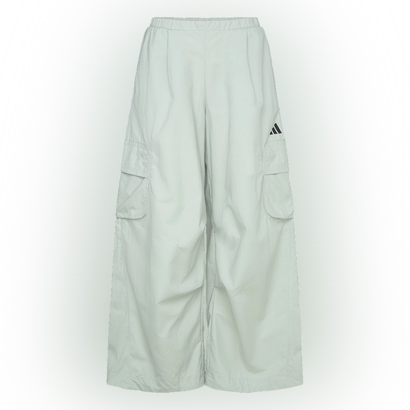 Adidas Light Gray Wide-Leg Cargo Pants Sage Parachute XS - Picture 6 of 14